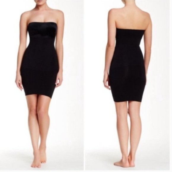 strapless dress spanx